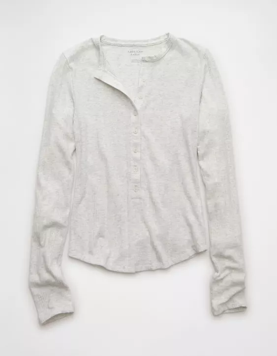 AE Long Sleeve Henley T-Shirt - Image 3