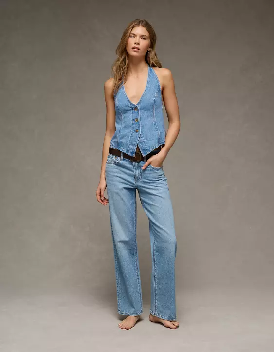 AE Denim Halter Vest - Image 2