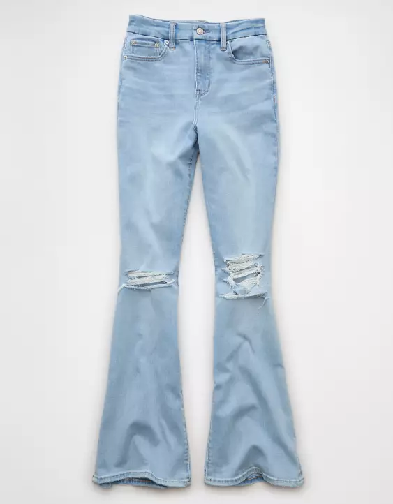 AE Next Level Curvy Ripped Super High-Waisted Flare Jean - Image 3