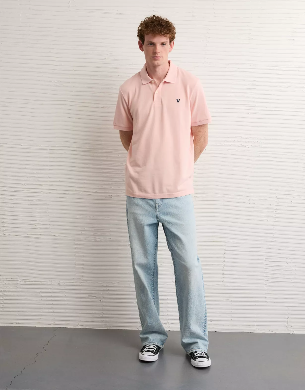AE Stretch Pique Tipped Polo Shirt