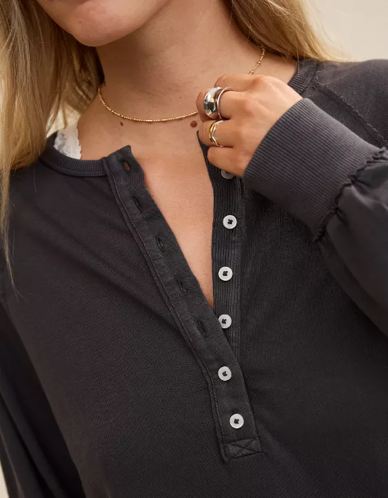 Aerie Happy Snit Henley T-Shirt - Image 6