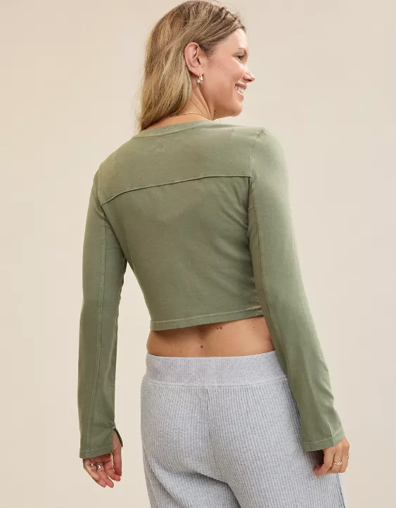 Aerie Happy Snit Cardi T-Shirt - Image 2