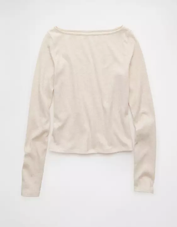 AE Long Sleeve Boatneck Baby Tee - Image 3