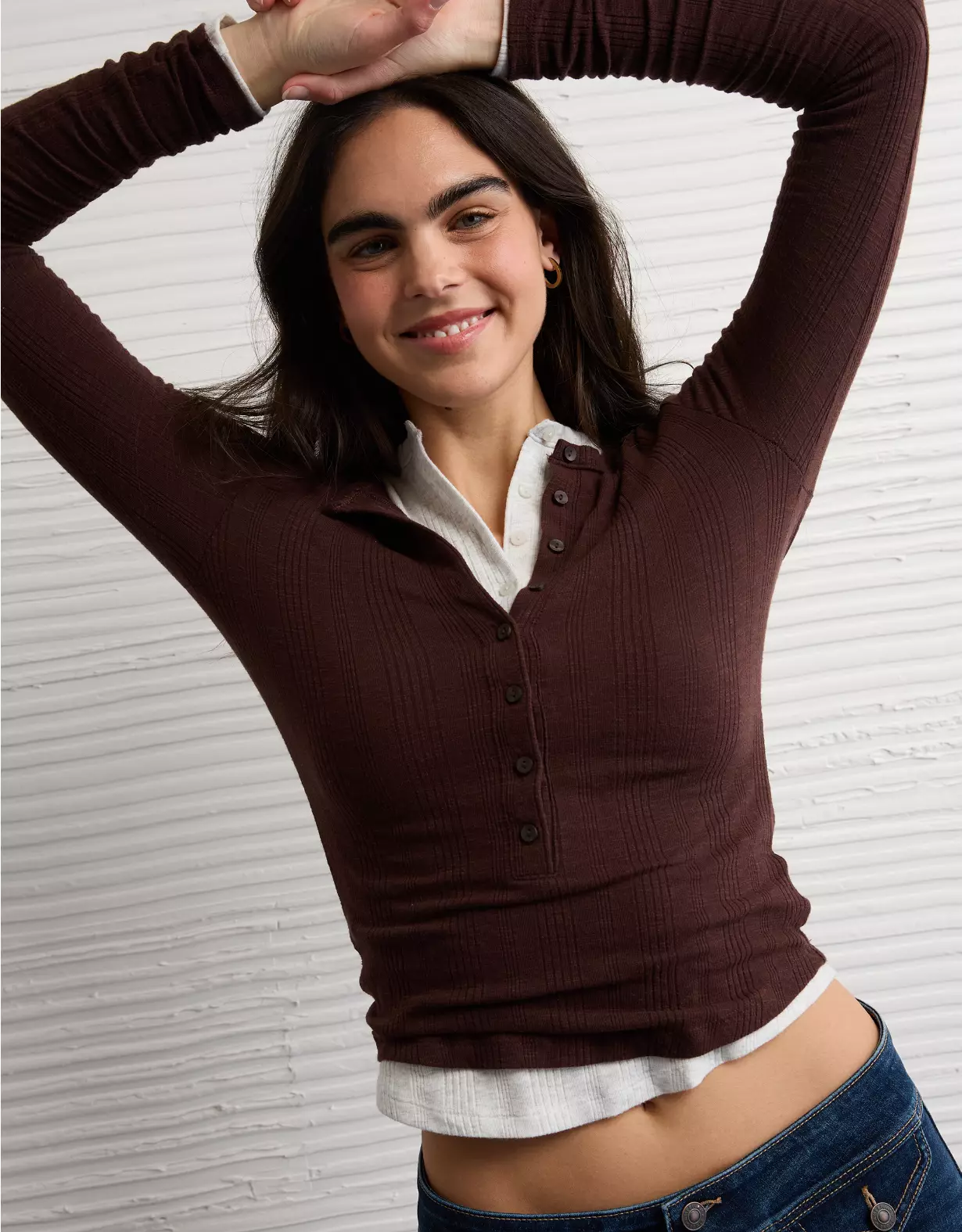 AE Long Sleeve Henley T-Shirt