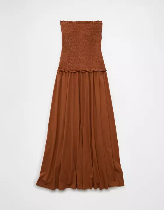 AE Sunchaser Knit Smocked Drop Waist Midi Dress - Image 4