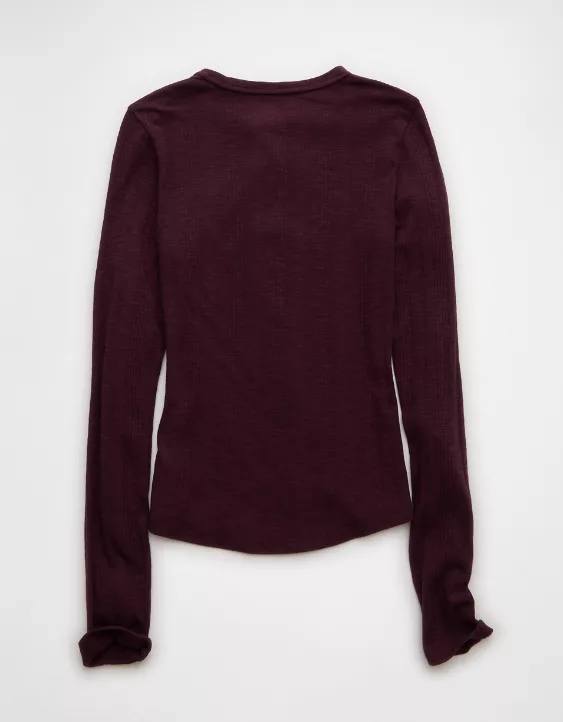 AE Long Sleeve Henley T-Shirt - Image 4