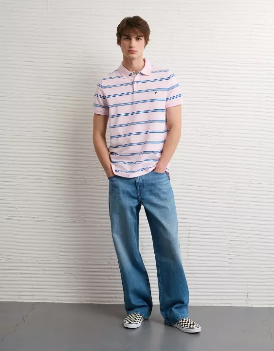 AE Slim Fit Stretch Striped Polo Shirt - Image 5