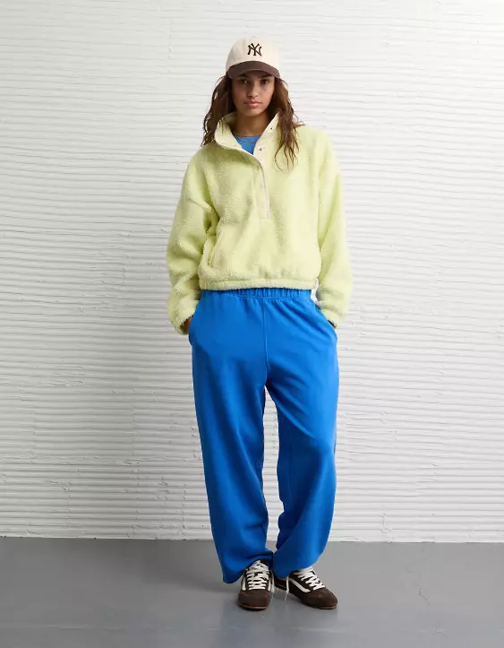 AE Relaxed Sherpa Fleece Henley Sweatshirt - Image 5