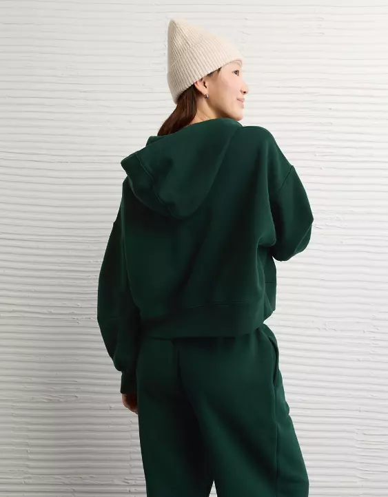 AE Everyday Luxe Barrel Sleeve Full Zip Hoodie - Image 2