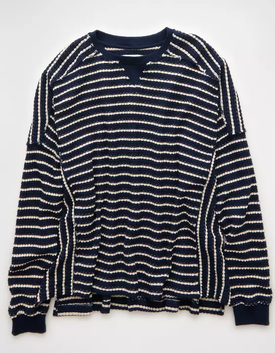 AE Big Hug Crew Neck Waffle Sweatshirt - Image 3