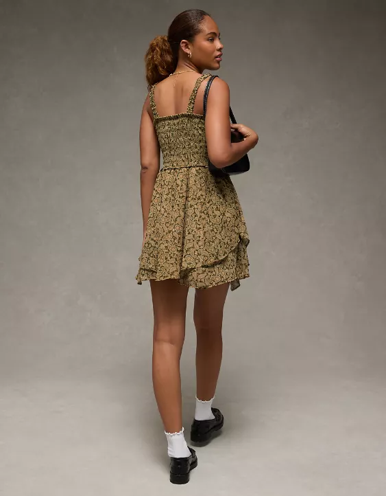 AE Handkerchief Hem Ruffle Floral Mini Dress - Image 2