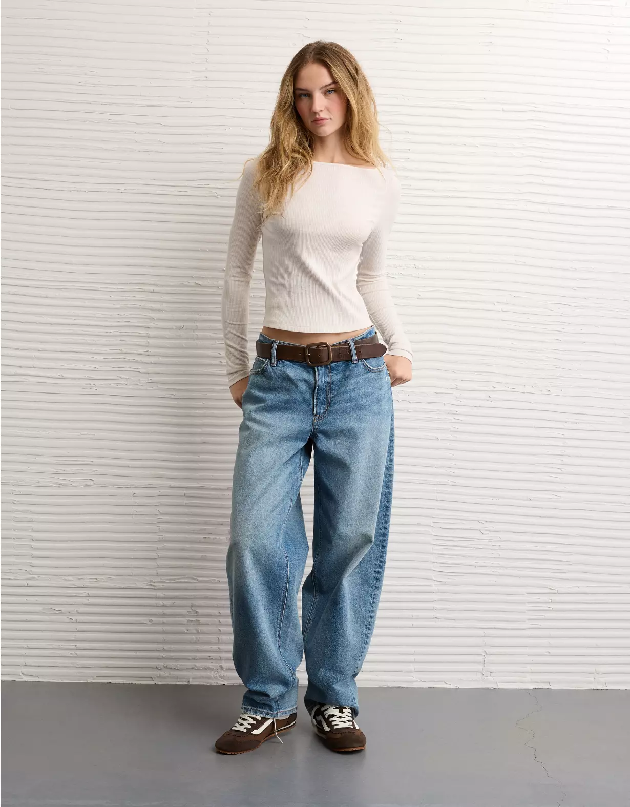 AE Long Sleeve Boatneck Baby Tee