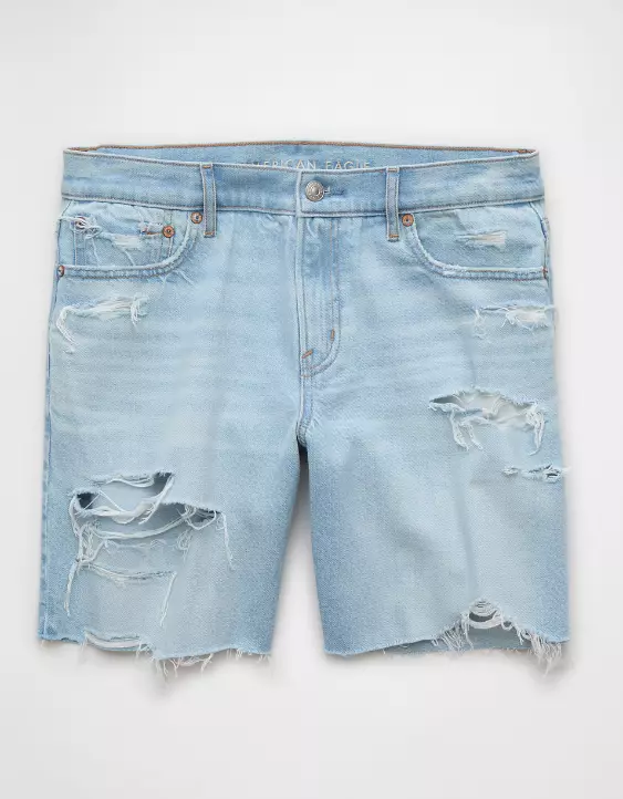 AE 8" Strigid Ripped Perfect Denim Bermuda Short - Image 3