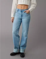 AE Stretch High-Waisted Stovepipe Cuffed Jean