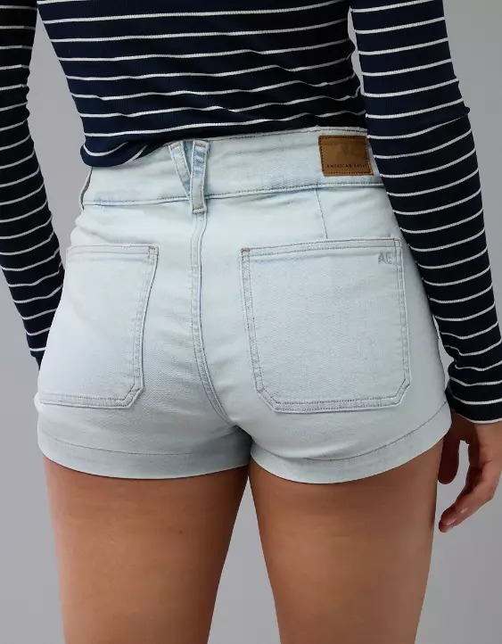 AE Next Level Ripped High-Waisted Denim Short Short - Image 2