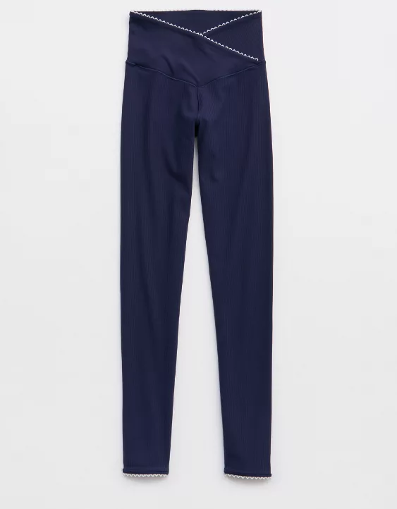 OFFLINE By Aerie Real Me XTRA Ribbed Picot Trim Crossover Legging - Image 3