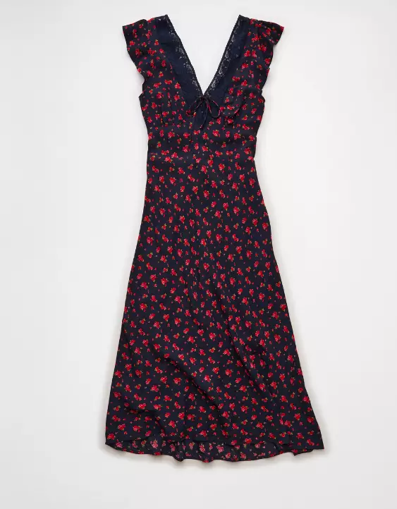 AE Short Sleeve V-Neck Midi Dress - Image 3