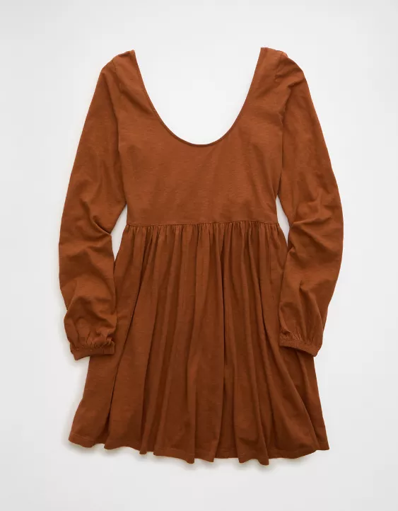 AE Sunchaser Knit Long-Sleeve Scoop Neck Mini Dress - Image 3