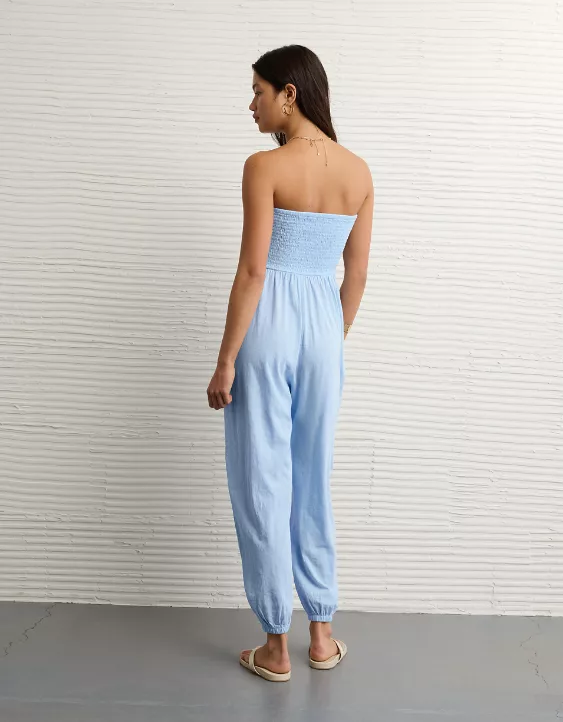 AE Sunchaser Knit Smocked Tube Jumpsuit - Image 2