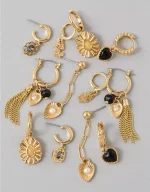 AE Black & Gold Earrings 6-Pack
