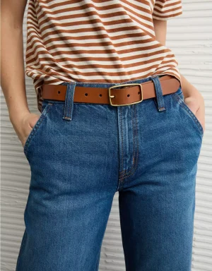 AE Rectangle Buckle Leather Belt
