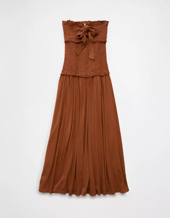 AE Sunchaser Knit Smocked Drop Waist Midi Dress - Image 3