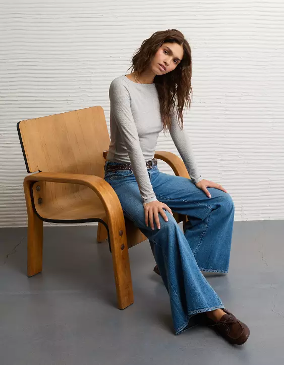 AE Long Sleeve Boatneck Baby Tee - Image 5