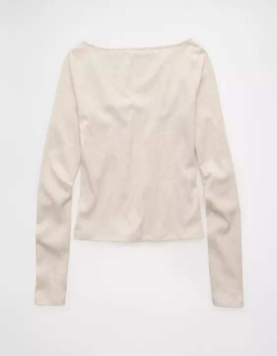 AE Long Sleeve Boatneck Baby Tee - Image 4