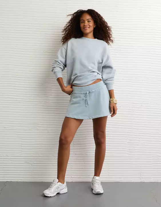AE High-Waisted Fleece Mini Skort - Image 5