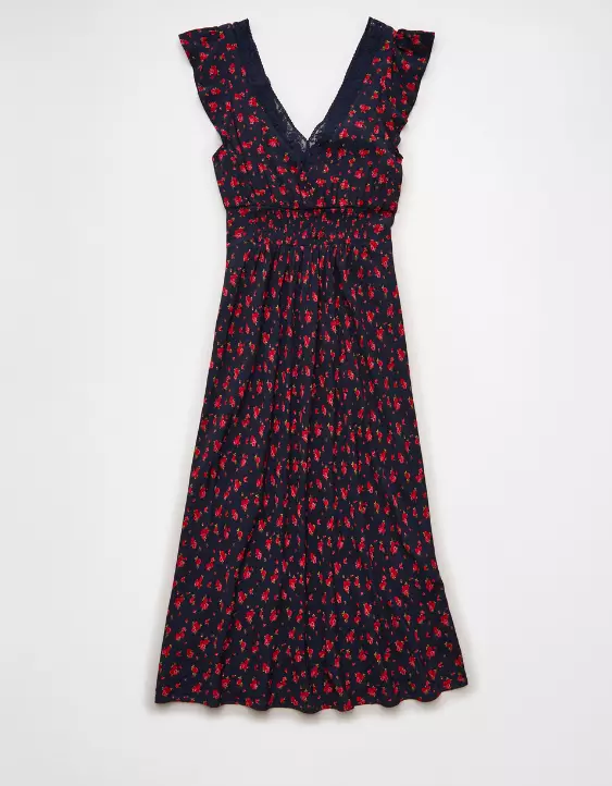 AE Short Sleeve V-Neck Midi Dress - Image 4