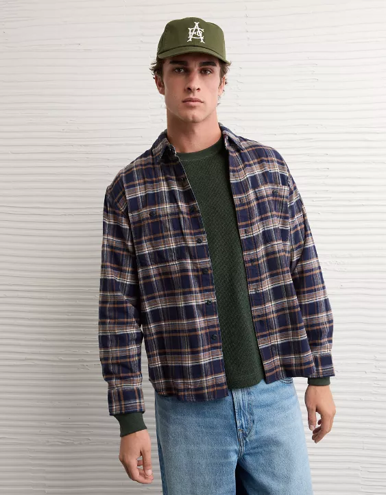 AE Relaxed Fit Everyday Flannel Shirt - Image 6