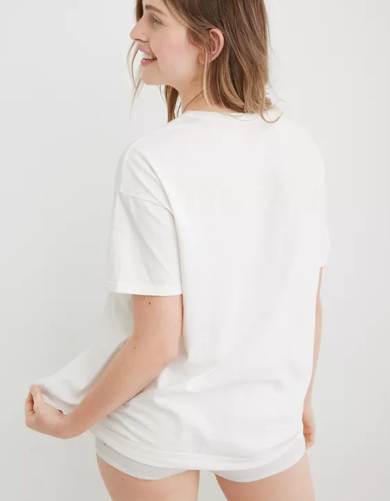 Aerie Distressed Basic Boyfriend T-Shirt - Image 2