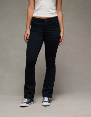 AE Stretch Low-Rise Kick Bootcut Khaki Pant