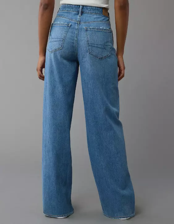 AE Dreamy Drape Stretch Super High-Waisted Baggy Wide-Leg Jean - Image 2