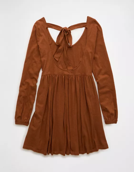 AE Sunchaser Knit Long-Sleeve Scoop Neck Mini Dress - Image 4