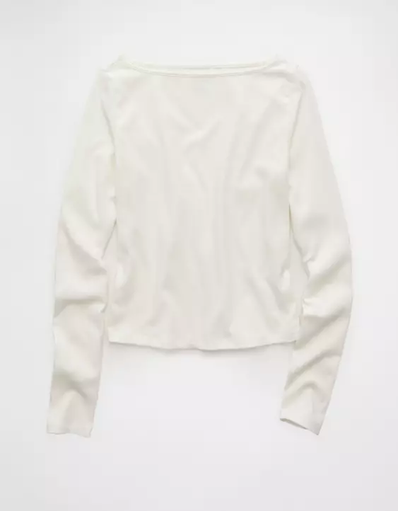 AE Long Sleeve Boatneck Baby Tee - Image 3