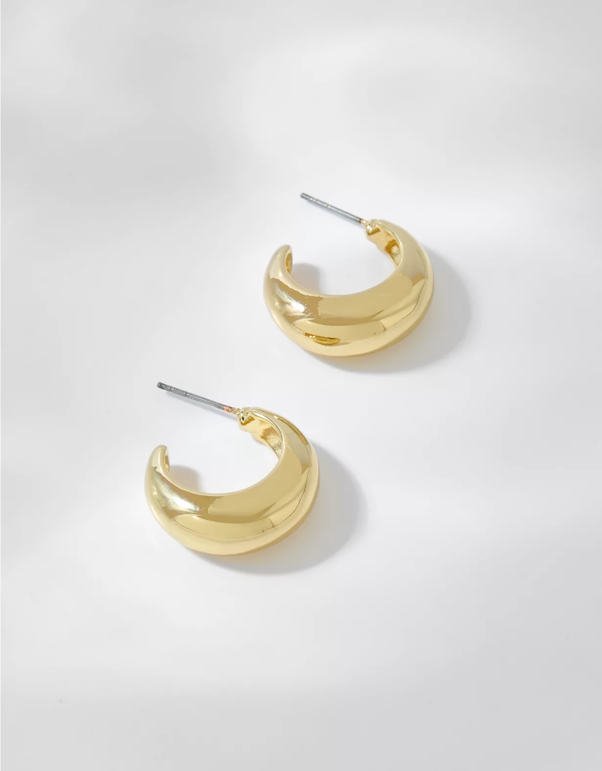 Aerie Shiny Gold Hoop Earrings - Image 2