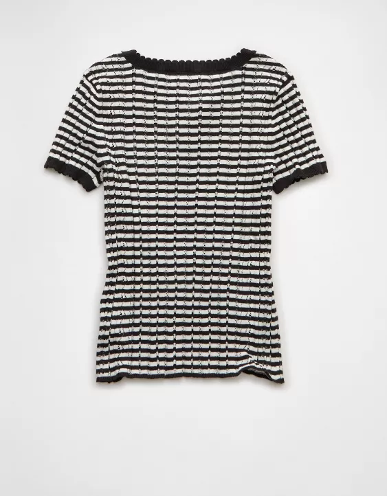 AE Henley Pointelle Sweater T-Shirt - Image 4