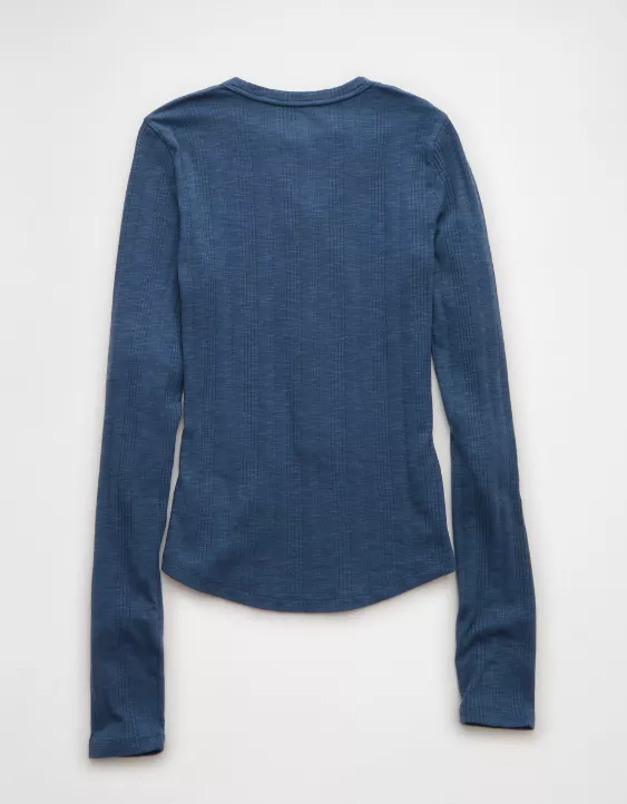 AE Long Sleeve Henley T-Shirt - Image 4