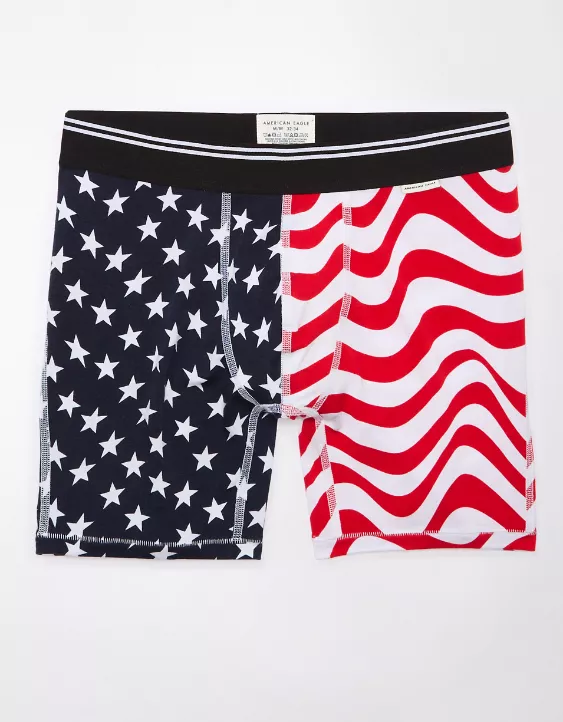 AEO Men's Stars & Stripes 6" Ultra Soft Boxer Brief - Image 3