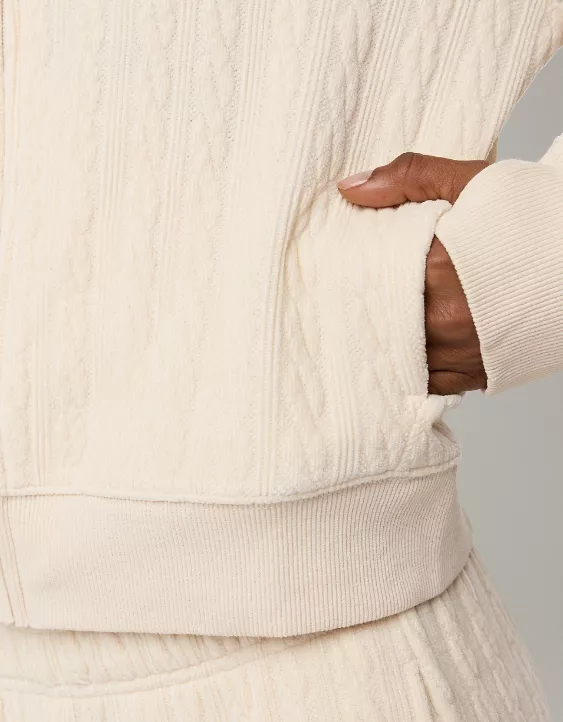 OFFLINE By Aerie Cable Lounge Full Zip - Image 6