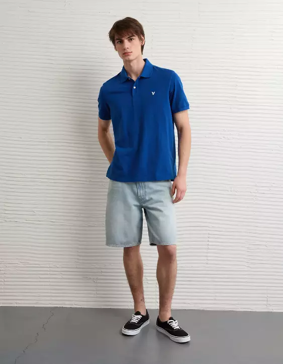 AE Stretch Pique Tipped Polo Shirt - Image 4