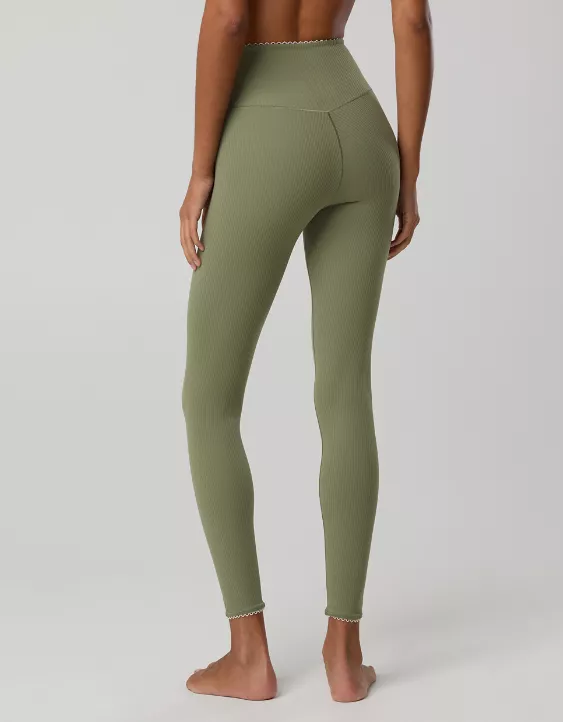 OFFLINE By Aerie Real Me XTRA Ribbed Picot Trim Crossover Legging - Image 2