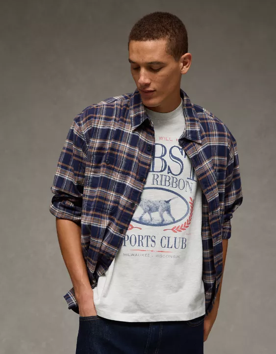 AE Boxy Pabst Blue Ribbon Graphic T-Shirt - Image 6