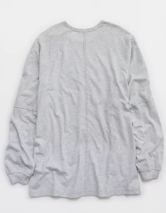 Aerie Cozy Long Sleeve Oversized Boyfriend T-Shirt - Image 4