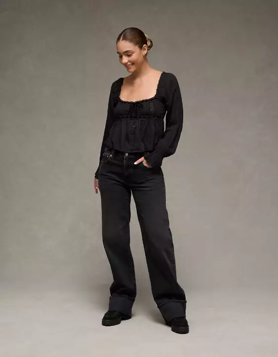 AE Long Sleeve Babydoll Blouse - Image 5