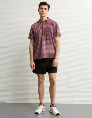 AE 24/7 Club Logo Striped Polo Shirt