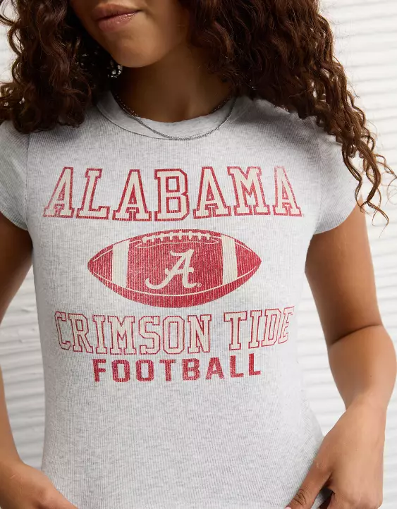 AE Alabama Crimson Tide Graphic Cropped Baby Tee - Image 7