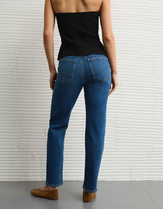 AE Stretch Super High-Waisted Ankle Straight Jean - Image 2