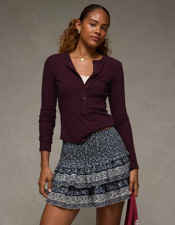 AE Long Sleeve Henley T-Shirt - Image 5